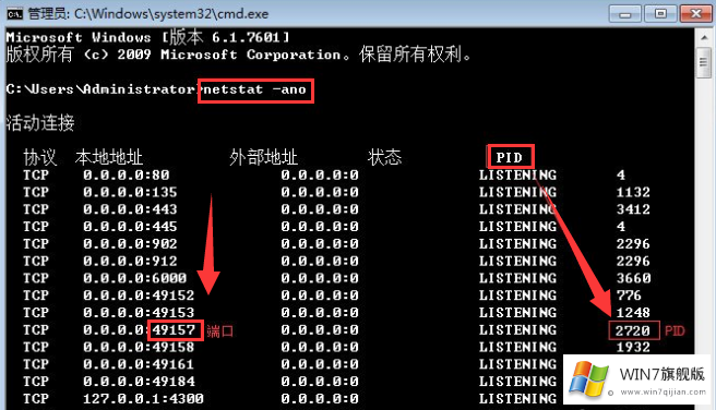 Win7旗舰版如何通过cmd命令查看端口占用情况